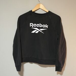 Women's Classic Black And White Reebok Y2K Crewneck Sweater